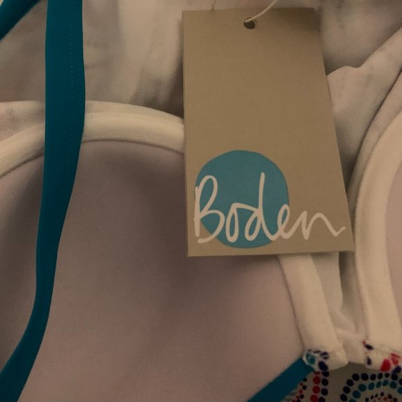 Boden Milos Tankini Top Women's Size 34A 34 A NEW Holiday Tile Ivory Underwire - Picture 6 of 9